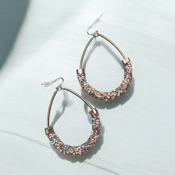 Francesca's Collections Jewelry - Francesca’s • Large Teardrop Sparkle Encrusted Earrings